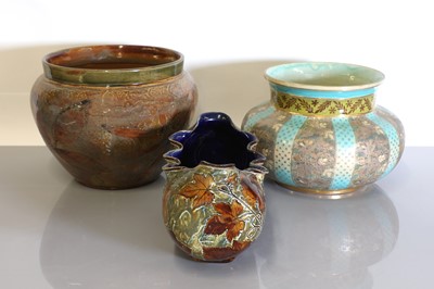 Lot 28 - Four Doulton Lambeth and Slater's Patent stoneware jardinières