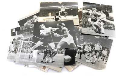 Lot 253A - A collection of football and boxing photographs and facsimiles by Monte Fresco