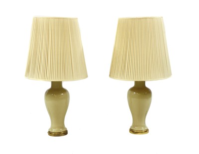 Lot 206A - Pair of porcelain table lamps