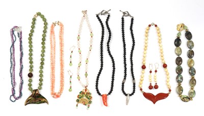 Lot 157 - A collection of bead necklaces
