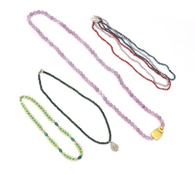 Lot 187 - A collection of bead necklaces