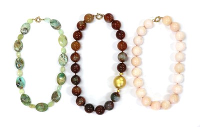Lot 217 - Two potch opal necklaces