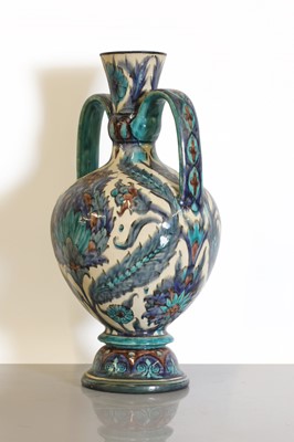 Lot 107 - An art pottery twin-handled vase