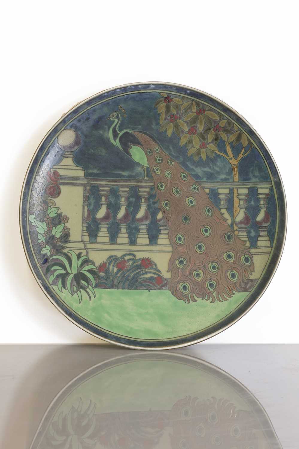 Lot 90 - A Doulton Lambeth faience stoneware charger