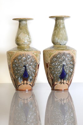 Lot 54 - A pair of Doulton Lambeth stoneware vases