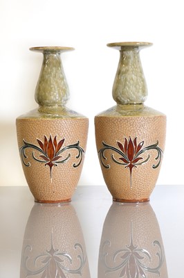 Lot 54 - A pair of Doulton Lambeth stoneware vases