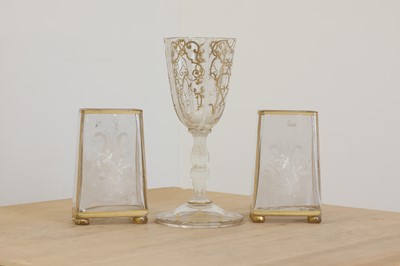 Lot 86 - A Bohemian gilt glass cup