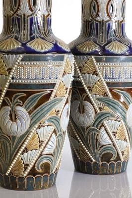 Lot 67 - A pair of Doulton Lambeth stoneware vases