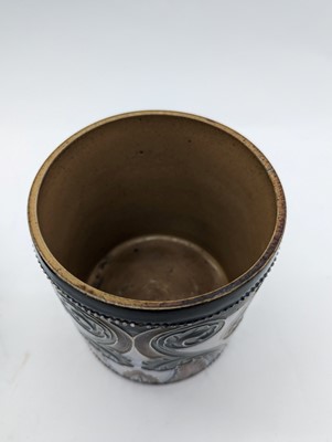 Lot 41 - A Doulton Lambeth stoneware tobacco jar and two pots
