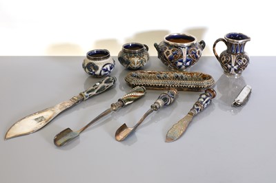 Lot 46 - A collection of Doulton Lambeth stoneware items