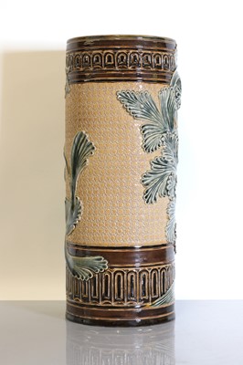 Lot 18 - A Doulton stoneware cylindrical vase