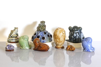 Lot 2 - A collection of eight Doulton Lambeth and Royal Doulton stoneware animals