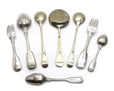 Lot 45 - A collection of six William IV silver teaspoons