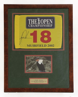 Lot 296A - An 18th Flag signed, The 2002 Open, Tiger Woods