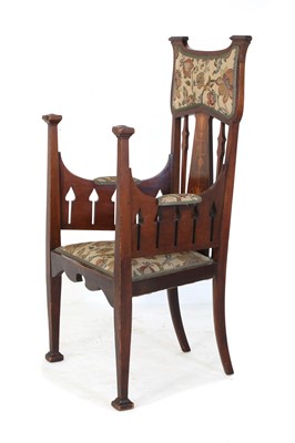 Lot 41 - An Art Nouveau mahogany and inlaid armchair