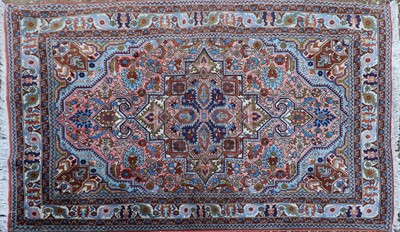 Lot 443 - A Persian wool and silk rug