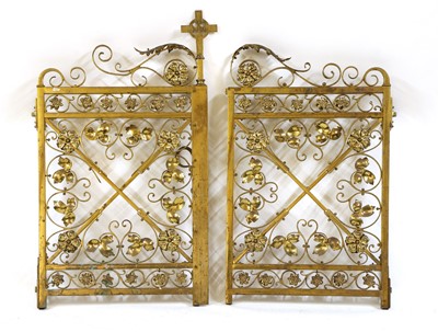 Lot 503 - A pair of brass altar gates