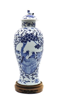 Lot 135 - A Chinese blue and white vase and cover