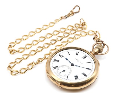 Lot 553 - A rolled gold Elgin open faced pocket watch