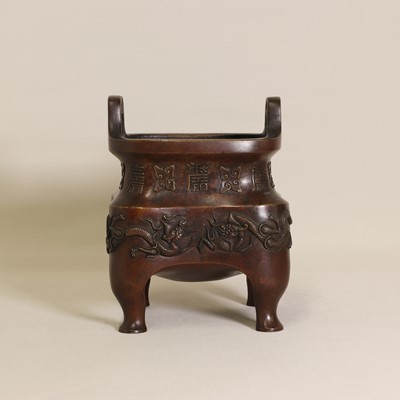 Lot 81 - A Chinese bronze censer