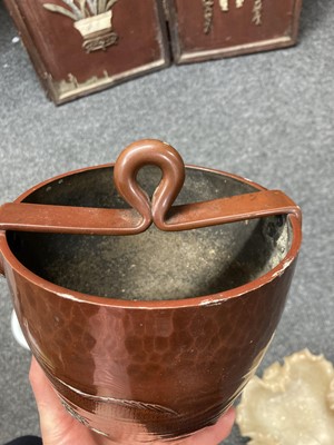 Lot 158 - A Japanese bronze bucket