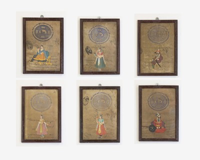 Lot 551 - A set of six Mughal miniatures