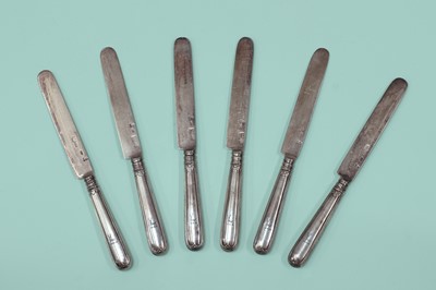 Lot 313 - A set of six silver-gilt dinner knives