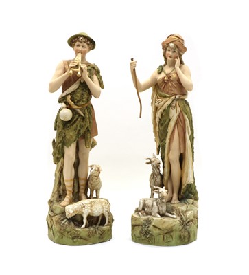 Lot 109 - A pair of Royal Dux figures of a shepherd and shepherdess