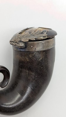 Lot 250 - Two 19th century Scottish rams horn snuff mulls