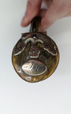 Lot 250 - Two 19th century Scottish rams horn snuff mulls