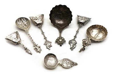 Lot 25 - A collection of silver caddy spoons