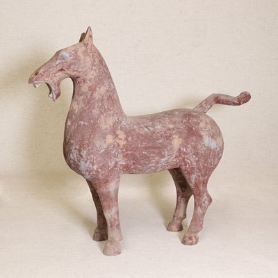 Lot 1 - A Chinese grey pottery horse