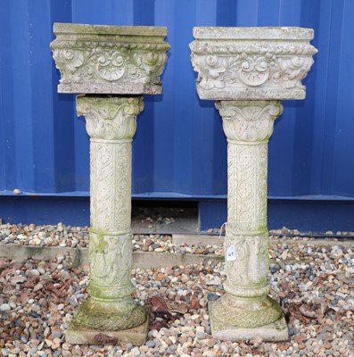 Lot 491 - A pair of composite stone planters