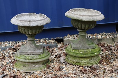 Lot 489 - A pair of reconstituted stone planters