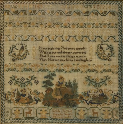 Lot 259 - A Victorian needlework sampler