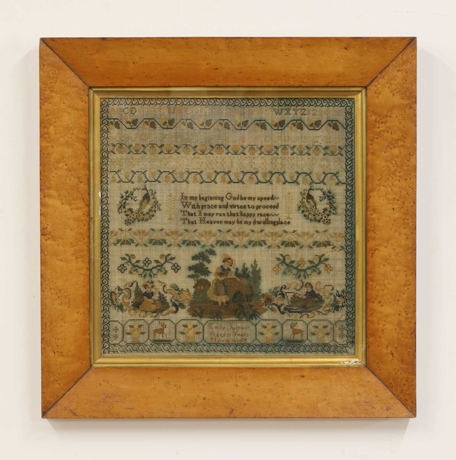 Lot 259 - A Victorian needlework sampler