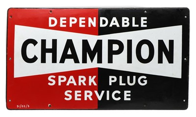 Lot 295 - A Champion enamel sign