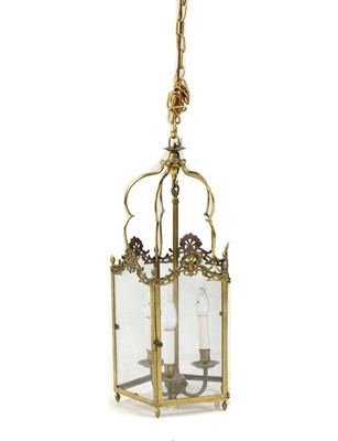 Lot 484 - A Louis XV-style gilt-brass hall lantern