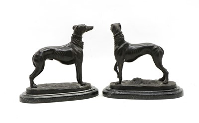 Lot 294 - A pair of bronze greyhounds