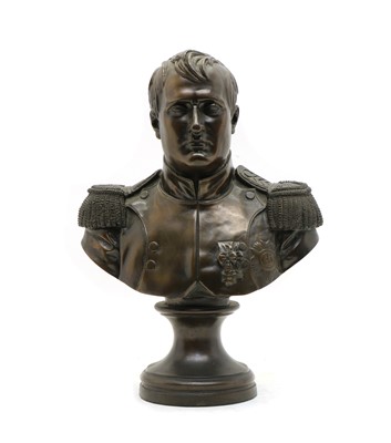 Lot 300 - A bronzed bust of Napoleon