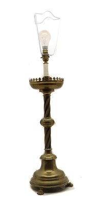 Lot 325A - A brass candlestick table lamp