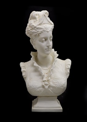 Lot 311 - A Parian bust of a Victorian woman