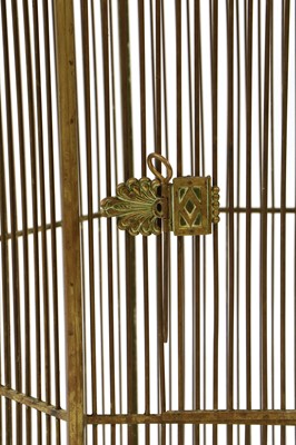 Lot 383 - A large brass bird cage
