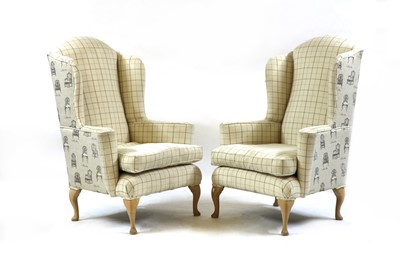 Lot 336 - A pair of wing armchairs