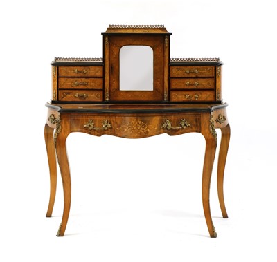 Lot 407 - A Victorian inlaid walnut bonheur de jour