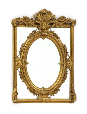 Lot 392 - A gilt frame wall mirror