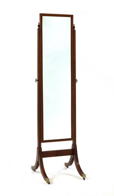 Lot 354 - A mahogany cheval mirror