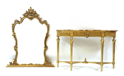 Lot 361 - A gilt console table and mirror