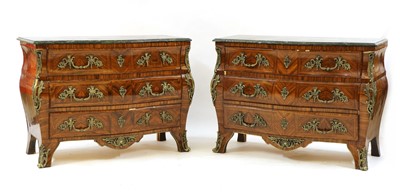 Lot 365 - A pair of Louis XVI style kingwood commode chests