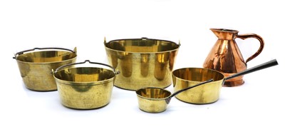 Lot 327 - A collection of Victorian brass pans